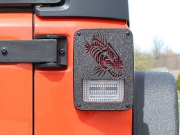 Jeep Jk Tail Light Covers 07 18 Wrangler Jk Black Textured Powdercoat Fishbone Offroad Fb31043