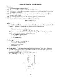 Check spelling or type a new query. Unit 6 Polynomial Functions