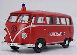 Vw t1 1963 doppelkabine pritsche. Welly 1963 Volkswagen T1 Diecast Bus Model Feuerwehr 1 24 Red Bb02b403