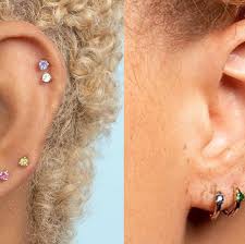 ear face body piercing skin cheek nose chin organ earrings jaw in 2021 cool ear piercings cute earrings gemstone stud earrings