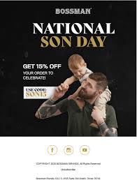 On this day, be with the joys of your life. Bossman Brand Happy National Son Day Milled