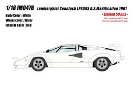 In 1970, lamborghini began development of a replacement for the miura, which was a pioneering model, but had interior noise levels that ferruccio lamborghini found unacceptable and nonconforming to his brand philosophy. Lamborghini Countach Lp400s U S Modification 1981 White Red Interior Diecast Car Hobbysearch Diecast Car Store