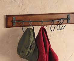Coat Rack Wood 6 Sliding Adjustable Metal Ball Capped Hooks 24 Wall Mount Ebay Wall Hook Rack Wall Mounted Coat Rack Wall Hooks