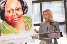 We encourage everyone to visit the new historic marker honoring Ms.  Chappell outside of the Lincoln Villa Senior Center at 7866 New Kings Rd.