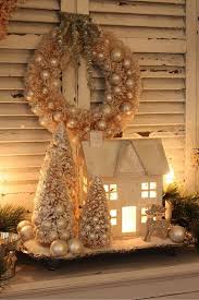 Winter Decor You Can Buy These Houses At Hobby Lobby Paint White Seal Add Lights Insid Shabby Christmas Christmas Decorations Vintage Christmas Decorations