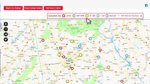Zip code customers served customers impacted Outage Map