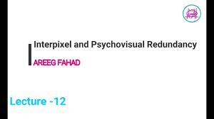 Interpixel And Psychovisual Redundancy Youtube