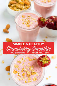 This Simple Strawberry Smoothie Is Healthy Refreshing And Delicious Easy Recipe Made With Easy Strawberry Smoothie Strawberry Smoothie Easy Smoothie Recipes