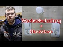 Aufbau und anleitung zur installation. Wechselschaltung Verdrahten Schalter Steckdosen Kombi Youtube