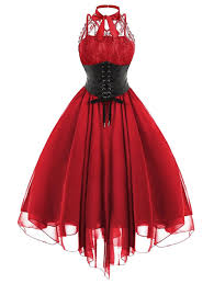 Lace Panel Cross Back Gothic Corset Dress Gothic Corset Dresses Goth Dress Gothic Dress