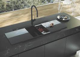 What makes a great kitchen sink? Oliveri St Bl1566gt Black Double Bowl Glass Top Sink At The Good Guys