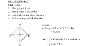 Diketahui belah ketupat mempunyai luas 48 cm 2 dan salah satu diagonal mempunyai panjang 8 cm. Rumus Luas Dan Keliling Belah Ketupat Matematika