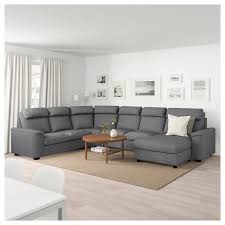 Lidhult Sectional 5 Seat With Chaise Lejde Gray Black Ikea In 2020 Corner Sofa Bed Corner Sofa Sofa Bed