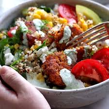 Summer Bliss Bowls With Sweet Potato Falafel And Jalapeno Ranch Pinch Of Yum Recipe In 2020 Vegetarian Recipes Healthy Recipes Whole Food Recipes