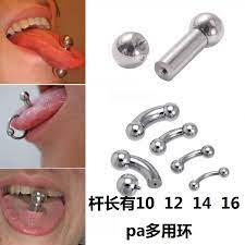 防过敏饰品男女阴环系带pa 乳环乳钉舌钉舌扩弯粗杆-Taobao