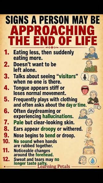 SIGNS A PERSON MAY BE APPROACHING THE END OF LIFE | Learning Petals |  Facebook