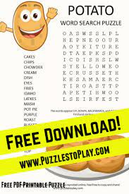 Potato Word Search Puzzle Free Printable Puzzles Kids Word Search Puzzle Books