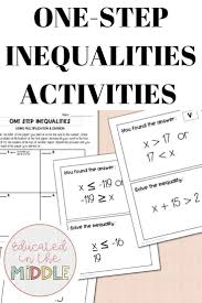 One Step Inequalities Activities In 2020 Inequalities Activities 7th Grade Math Inequality