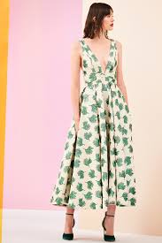 J Mendel Resort 2020 Fashion Show Fashion Cotton Midi Dress V Neck Cocktail Dress
