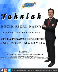 Photo gallery about yayasan pembangunan usahawan terengganu. Yayasan Pembangunan Usahawan Terengganu Ypu Tahniah Kepada Ybhg Encik Rizal Nainy Atas Pelantikan Sebagai Ketua Pegawai Eksekutif Sme Corp Malaysia Daripada Pengerusi Ahli Lembaga Pengarah Ketua Pegawai Eksekutif Dan Seluruh Warga