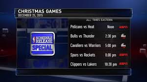The ultimate nba package for the ultimate fan. Nba Unveils Christmas Day Schedule 2015 Youtube