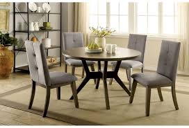Tabletop with a touch of wood grain detail makes the most of wood's natural variation. Furniture Of America Abelone Cm3354gy Rt Mid Century Modern Round Dining Table Corner Furniture Dining Tables
