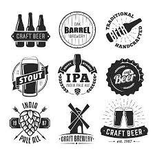 Vector Craft Beer Badges Set Of Vintage Craft Beer Logos And Craft Beer Logo Beer Logo Beer Logo Design