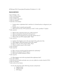 Dna Replication Transcription Translation Worksheet Dna