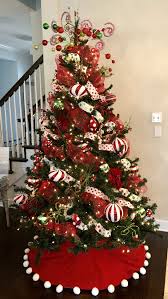 Peppermint Christmas Tree Christmas Tree Inspiration Ribbon On Christmas Tree Holiday Tree