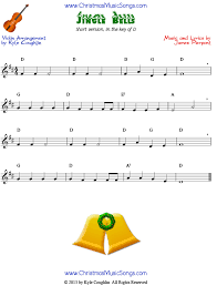 The swan from the carnival of the animals; Jingle Bells For Violin Easy Version Free Sheet Music