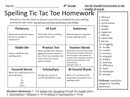 Consonant blends, also referred to as consonant clusters, are a set of two or three consonant letters that when pronounced, retain their sound. Spelling Tic Tac Toe Homework Ppt Download
