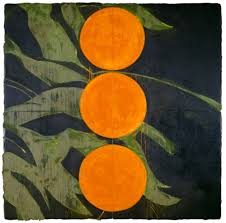 limber oranges on a branch by donald sultan 静物デッサン 画 アート