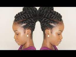 Flat Twist Updo Using Marley Braiding Hair Summer Protective Style Natural Hair Tutorial Youtube Natural Hair Styles Hair Styles Braided Hairstyles Updo
