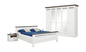 262 x 221 x 63 cm. Maison Bleue Schlafzimmer 4 Teilig Monza Weiss Graubraun 180x200 Cm