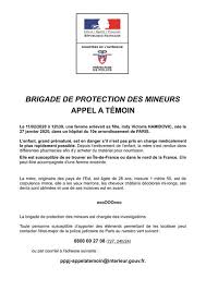Introduction organisation de la brigade moyens de protection conclusion ii) problématique: Urgent La Brigade De Protection Des Mineurs Lance Un Appel Ce Soir Apres L Enlevement D Un Nourrisson A Paris L Enfant Grand Premature Est En Danger