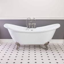 The tuscany victoria bath faucet with handheld showerhead in a polished chrome finish, will bring style to any bathroom. Victoria 70 Acrylic Double Slipper Clawfoot Tub Rim Drill