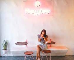 Exploring Los Angeles One Pink Coffee Shop At A Time Dayglow Coffee Coffeeshop Babeswithcoffee Coffee Coffee Shops Interior Cafe Design Coffee Shop