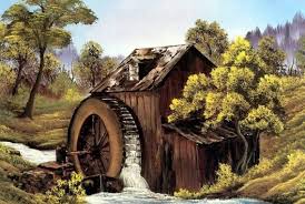 Su Degirmeni Manzara Resmi Bob Ross Manzara Resim