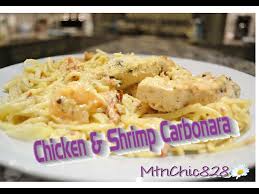Add extra flavor to your pasta dishes with cheesy garlic bread. Creamy Chicken Shrimp Carbonara Snippett So Good Delicious Valentines Dinner Youtube