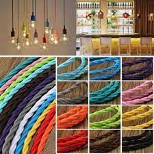 10m textil kabel stoffkabel lampen kabel 2 adrig gedreht stromkabel elektrokabel zopfe flechten kabel lampe