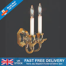 2 gold wooden rustic wall mirror sconces decorative/candle holder approx18.5x5. Other 1 24 Scale 12 Volt New White Candle Wall Sconce With Bi Pin Bulbs Dolls Bears