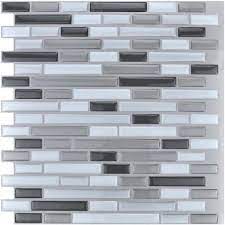 Extra 15% off peel and stick backsplash. Art3d 12 In X 12 In Grey Peel And Stick Tile Backsplash For Kitchen 10 Pack A17002p10 The Home Depot