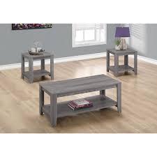 Save 5% on 2 select item (s) each of the pieces in this coffee table set are equipped with a bottom shelf for storing magazines, games or decorative art. Contemporary 3 Piece Table Set Grey Best Buy Canada