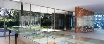 Interior view of the main pavilion; Re Enactment Lilly Reich S Work Occupies The Barcelona Pavilion By Laura Martinez De Guerenu Fundacio Mies Van Der Rohe