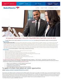 Today's top 4,000+ bank of america jobs in united states. Bank Of America Senior Customer Service Rep Working Solutions
