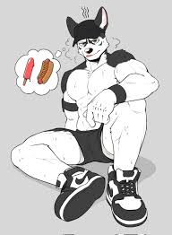 general:[abs anthro biceps bottomwear briefs clothing  fast_food_employee fast_food_uniform fur hair hat headgear  headwear male multicolored_body multicolored_fur muscular  muscular_male - Rule 34 Dev