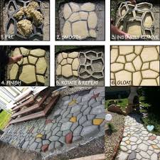 Pathmate Random Stone Mold Concrete Stepping Stone Paver Molds Pathway Maker 20 Garden Paving Outdoor Patio Diy Concrete Stepping Stones