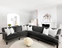 Corner sofa in gray with deep seat two seater sofa set with gray upholstery and small modular wooden table. Dark Gray Couch Houzz