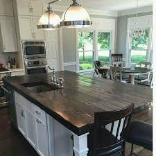 Island With Seating Wooden Top Wooden Island Kitchen Wooden Kitchen Diy Kitchen Remodel