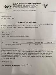 Makluman kepada pelanggan klinik veterinar di semua daerah. Jabatan Perkhidmatan Veterinar Negeri Pahang Facebook